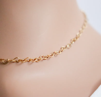 Heart Chain Necklace & Bracelet | Set Option