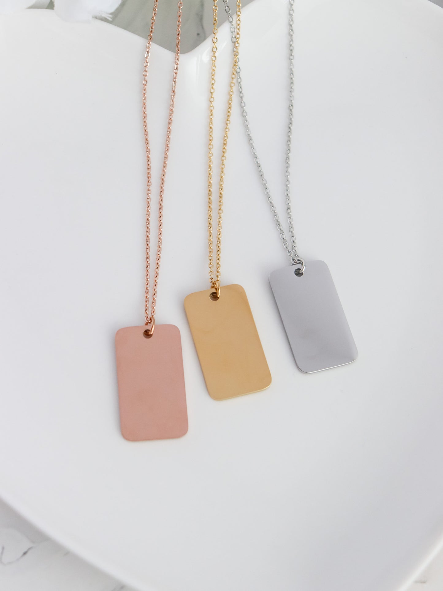 Customizable Tag Pendant Necklace