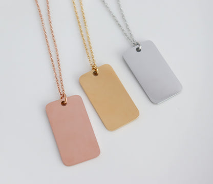 Customizable Tag Pendant Necklace