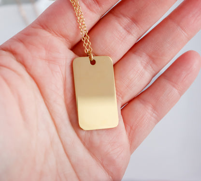 Customizable Tag Pendant Necklace