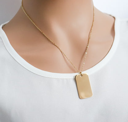 Customizable Tag Pendant Necklace