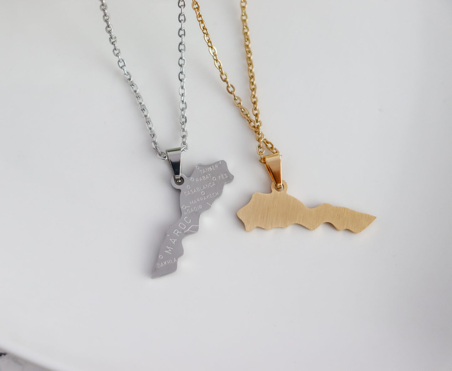 Maroc/Morocco Map Necklace