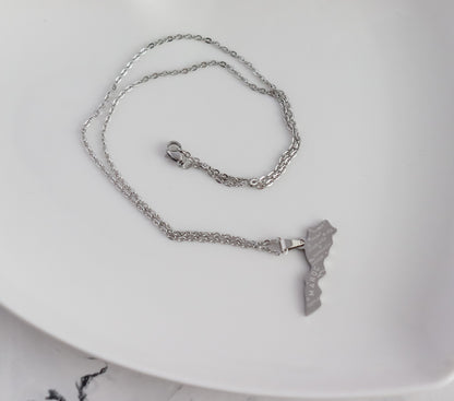 Maroc/Morocco Map Necklace