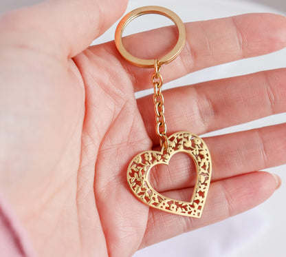 Floral Heart Necklace or Keychain