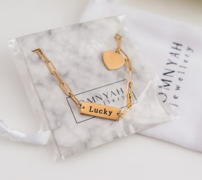 Lucky & Heart Charm Bracelet