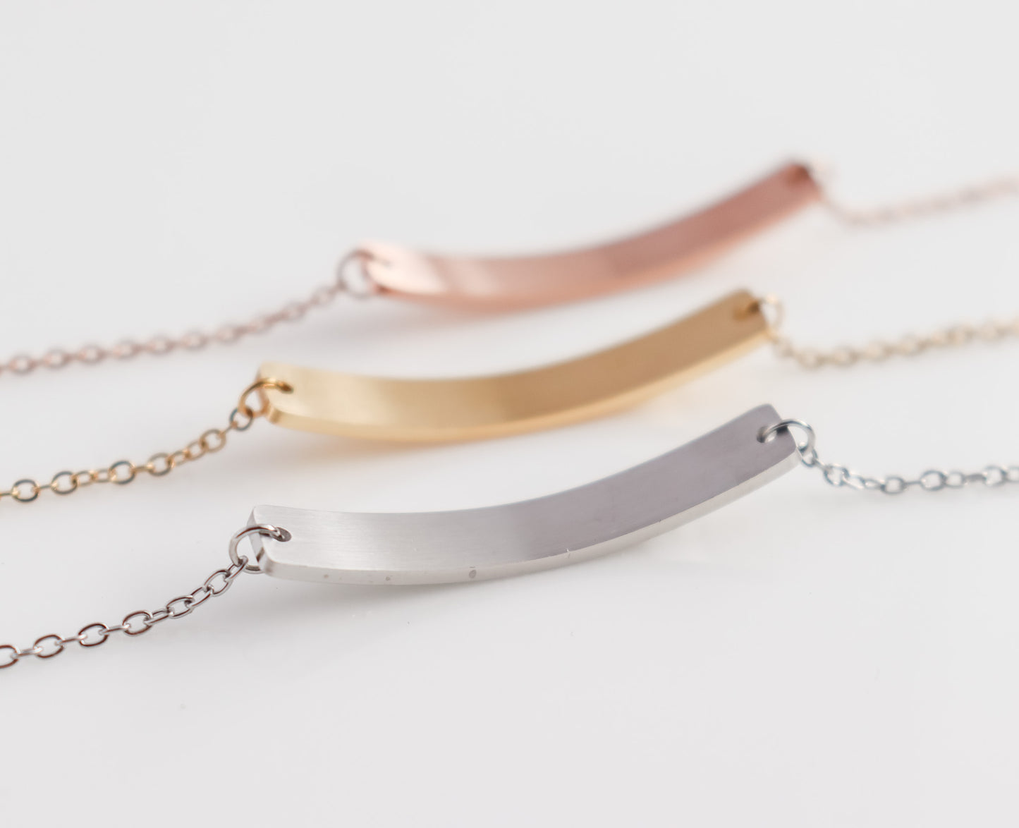 Personalisable Curved Bar Bracelet