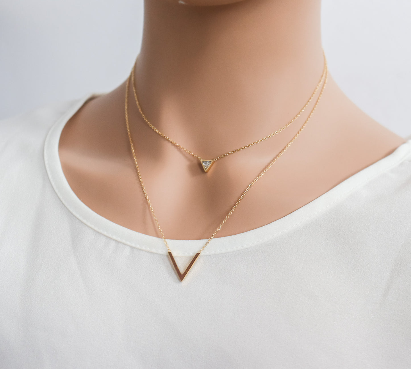 Layered V-Shape Necklace