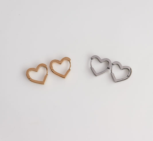 Small Heart Hoop Earrings