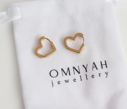 Small Heart Hoop Earrings