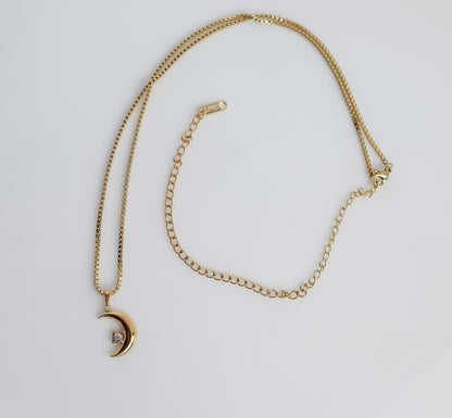 Zircon Star & Crescent Moon Necklace