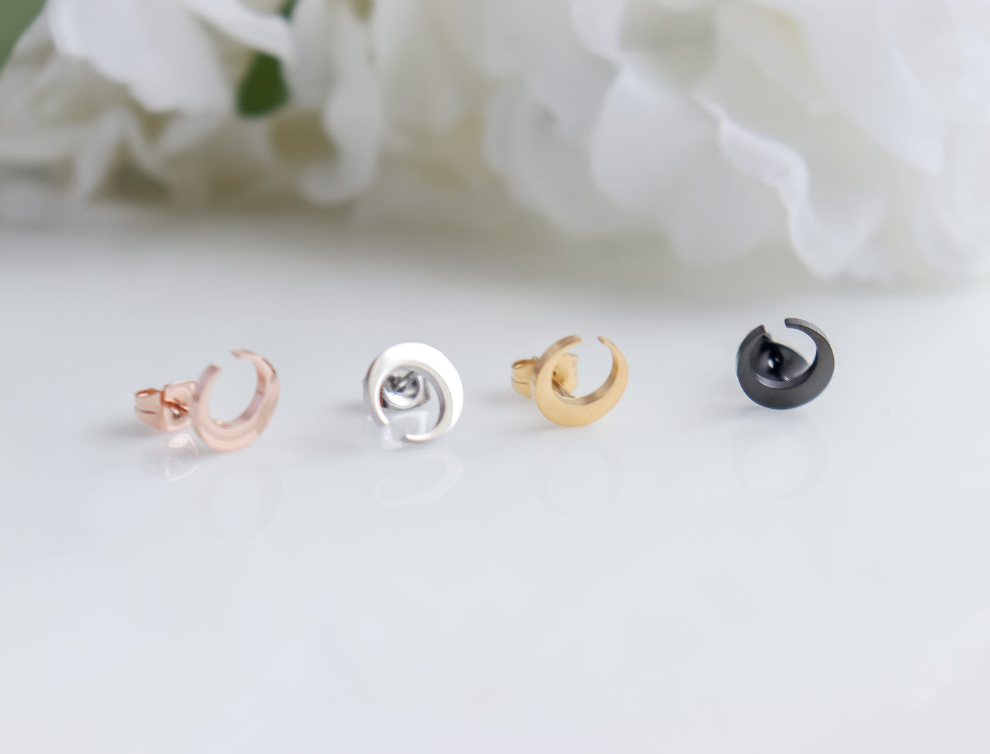 Crescent Stud Earrings