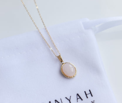 Pink Stone Pendant Necklace