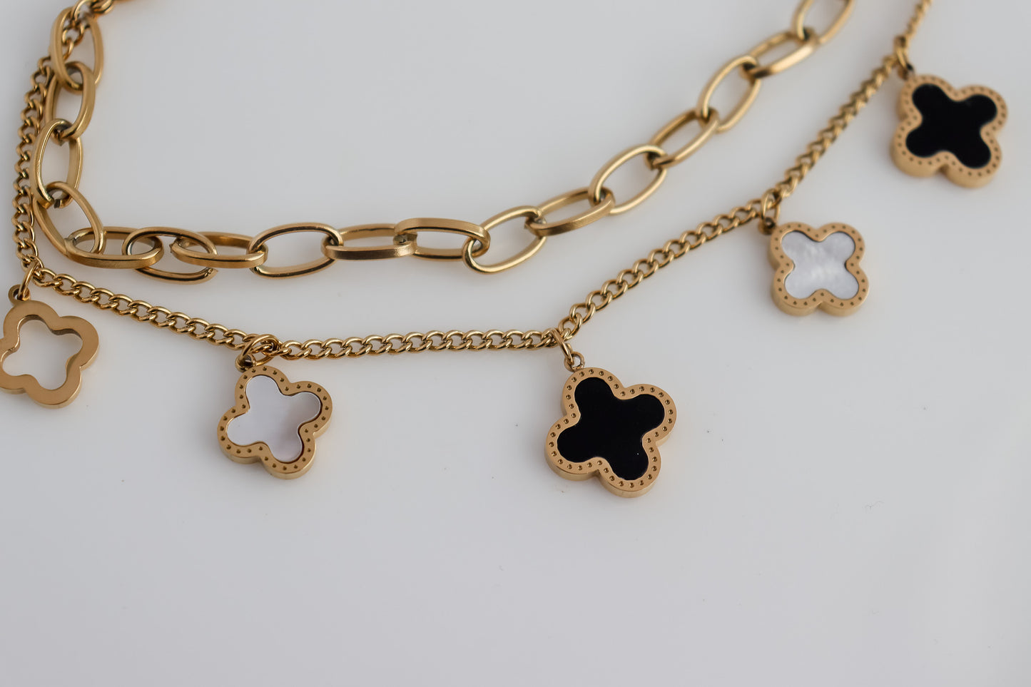 Clover Charm Double Bracelet