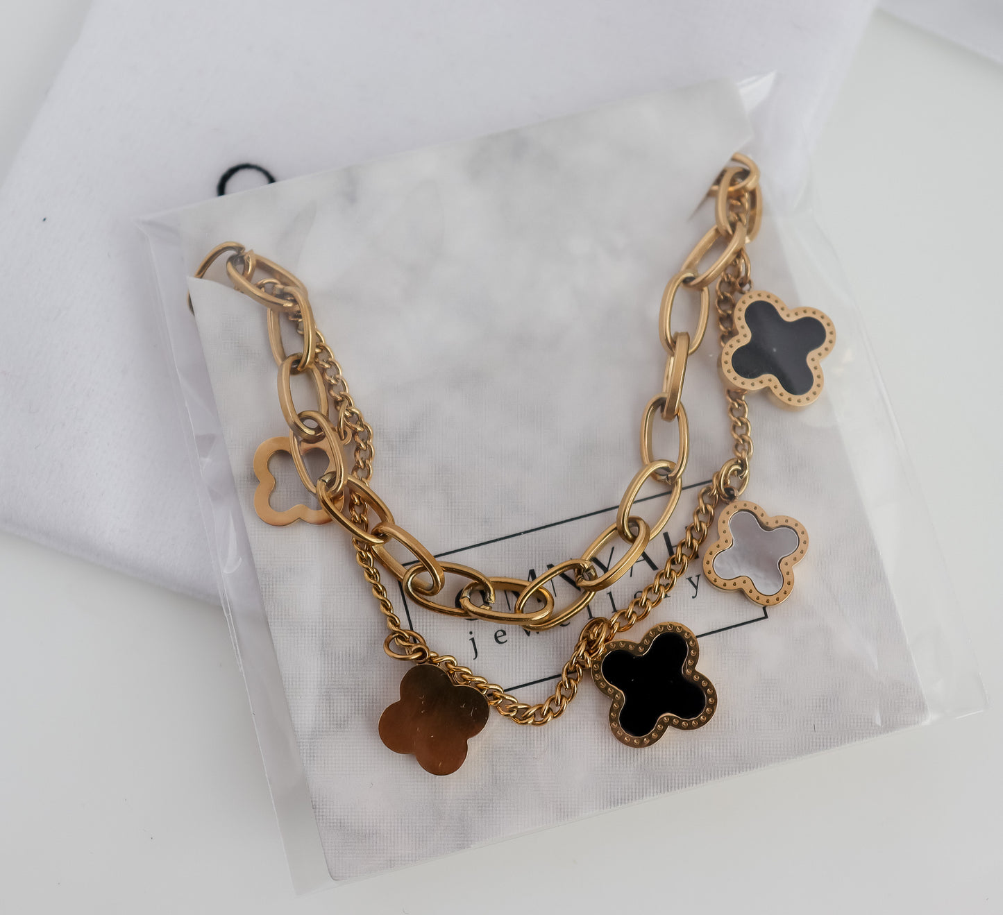 Clover Charm Double Bracelet