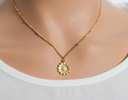 Sunflower Pendant Necklace