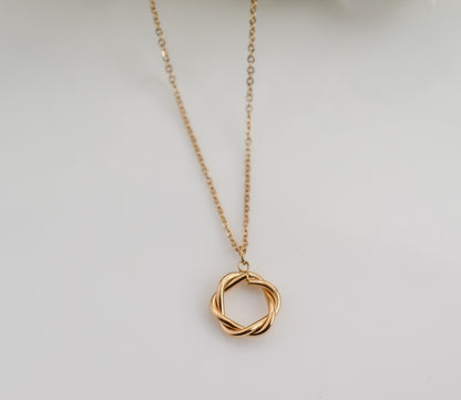 Twist Circle Pendant Necklace