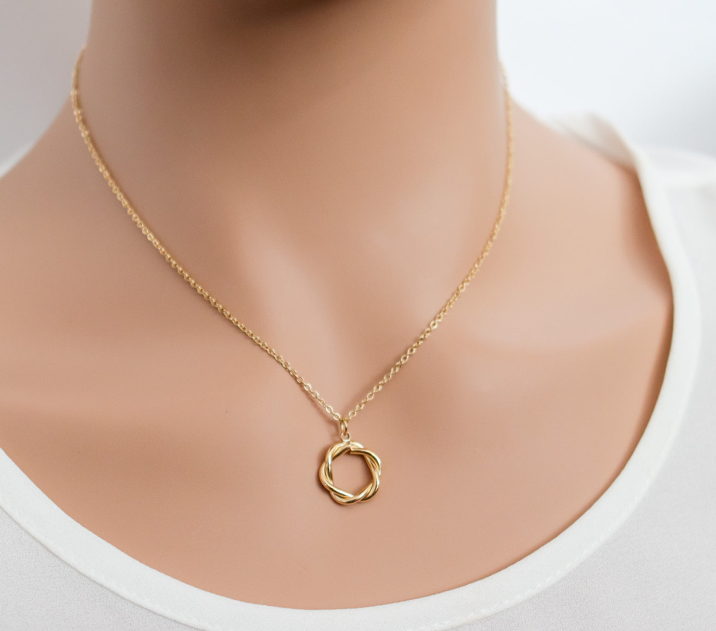 Twist Circle Pendant Necklace