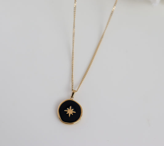 Northern Star Black Resin Pendant Necklace