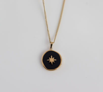 Northern Star Black Resin Pendant Necklace