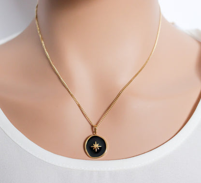 Northern Star Black Resin Pendant Necklace