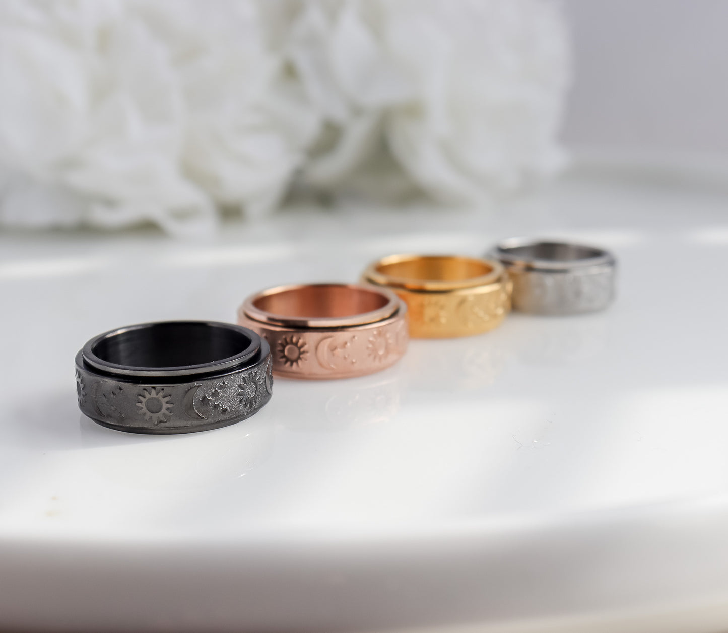 Moon Sun Fidget Spinner Ring