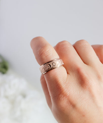 Moon Sun Fidget Spinner Ring