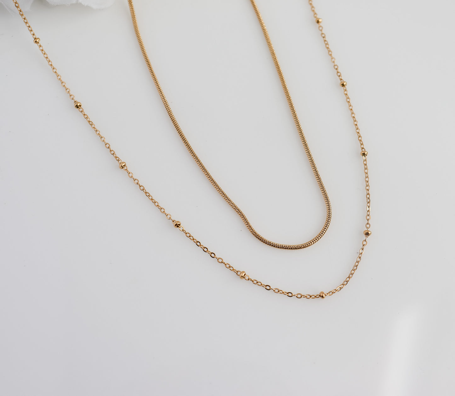 Prestacked Dotted Chain/Snake Chain necklace