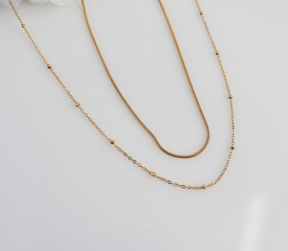 Prestacked Dotted Chain/Snake Chain necklace