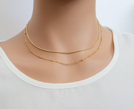 Prestacked Dotted Chain/Snake Chain necklace