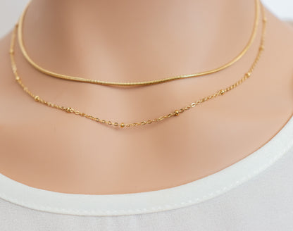 Prestacked Dotted Chain/Snake Chain necklace