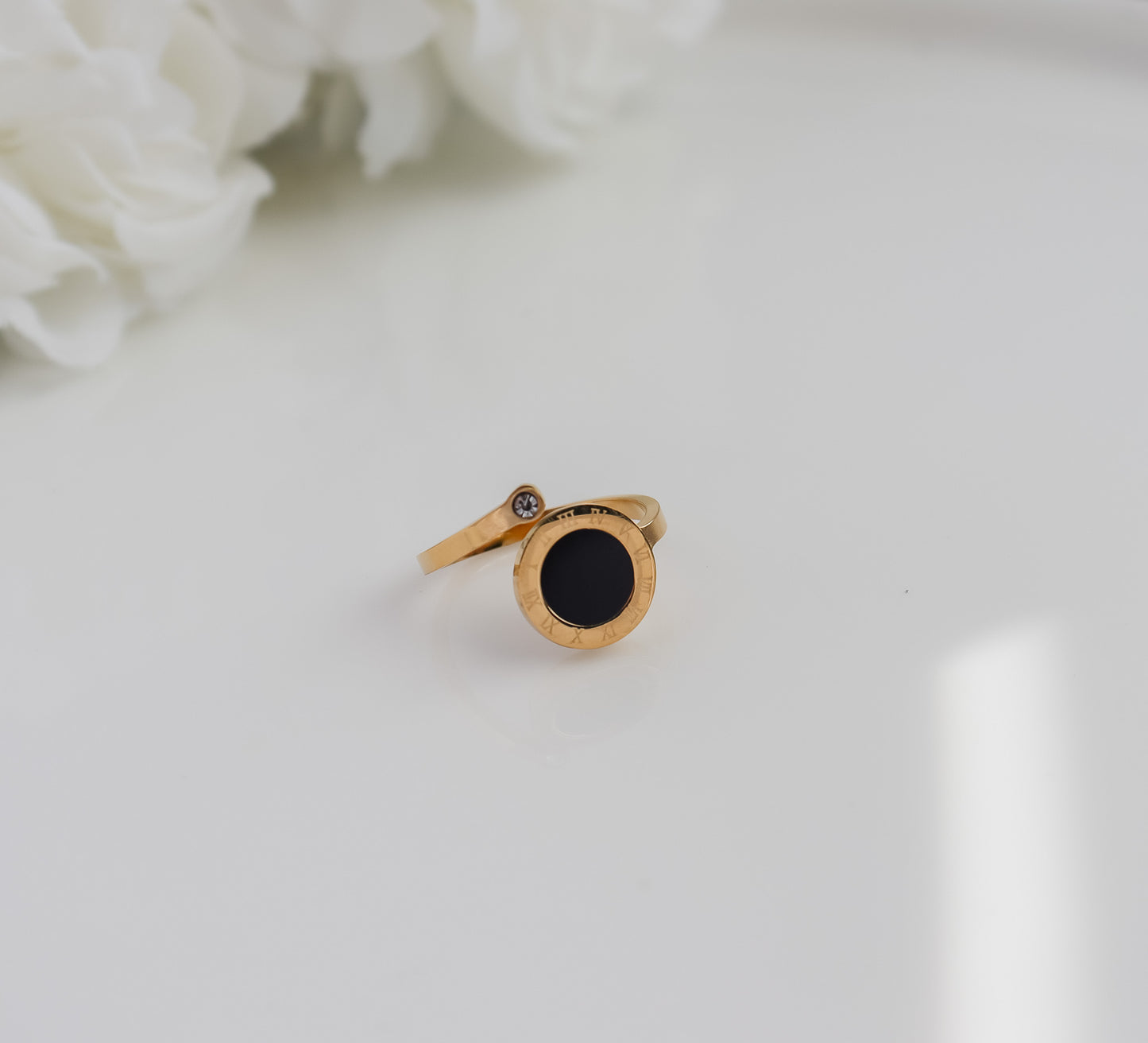 Black Pendant Numerals Ring