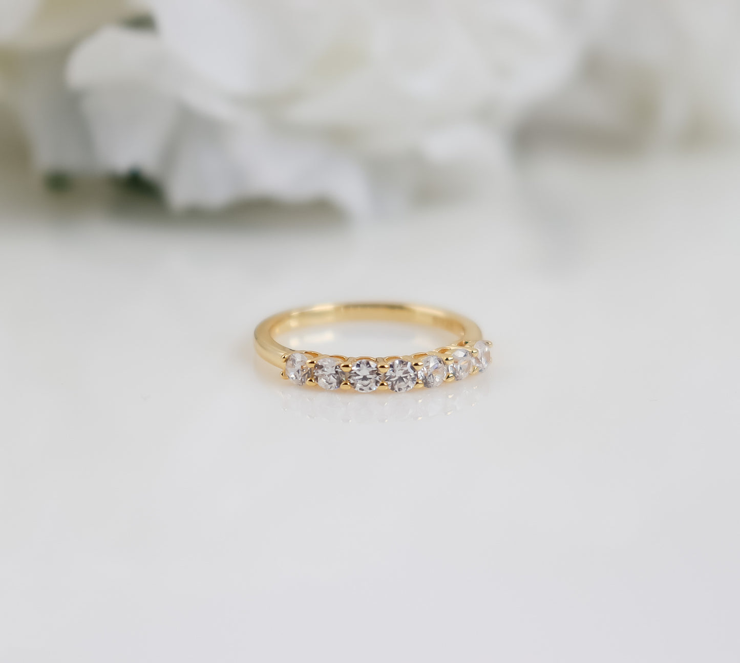 Half Eternity Round Cut Ring