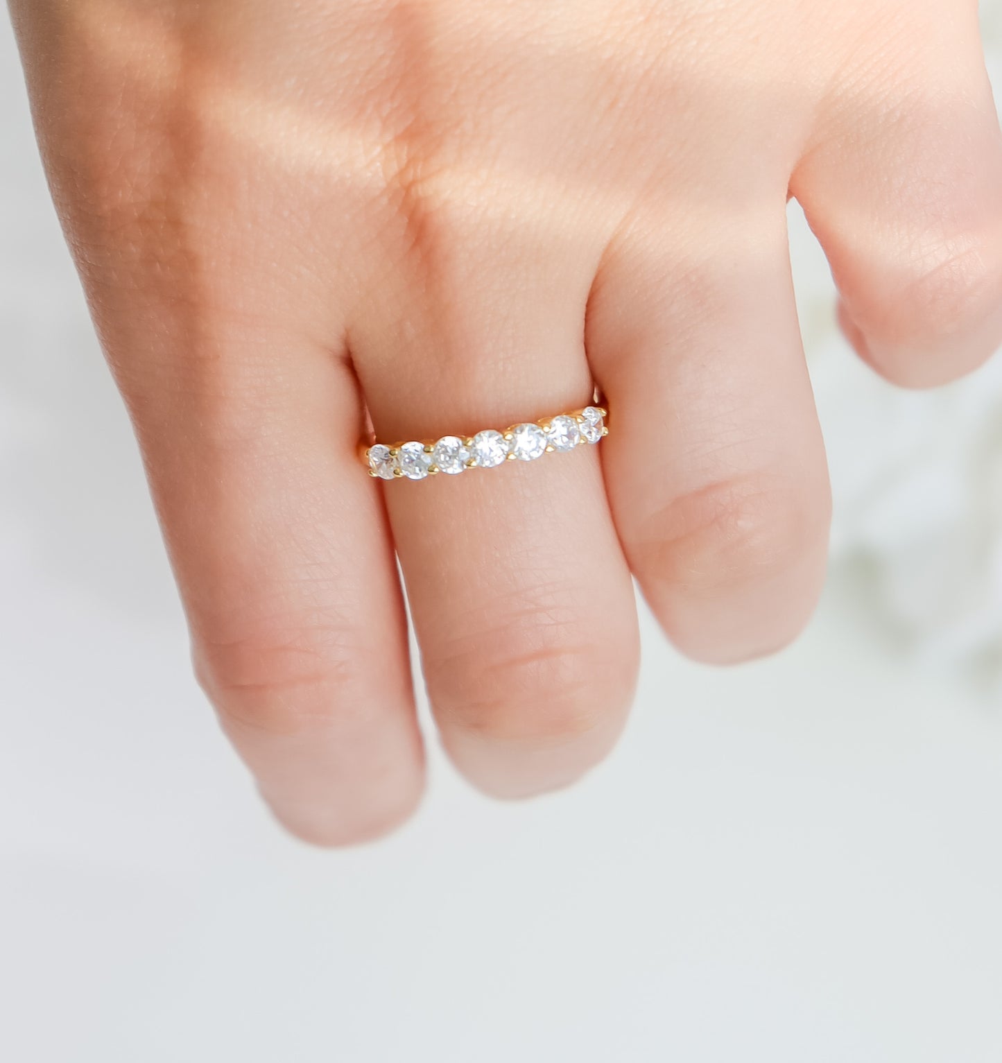 Half Eternity Round Cut Ring