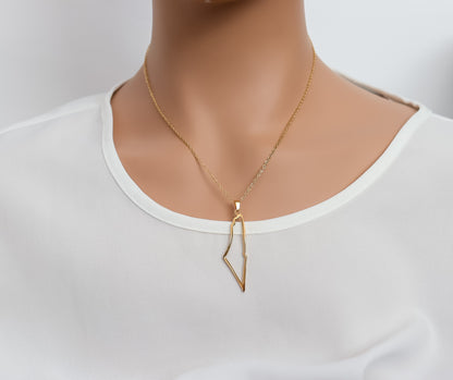 Palestine Outline Map Necklace