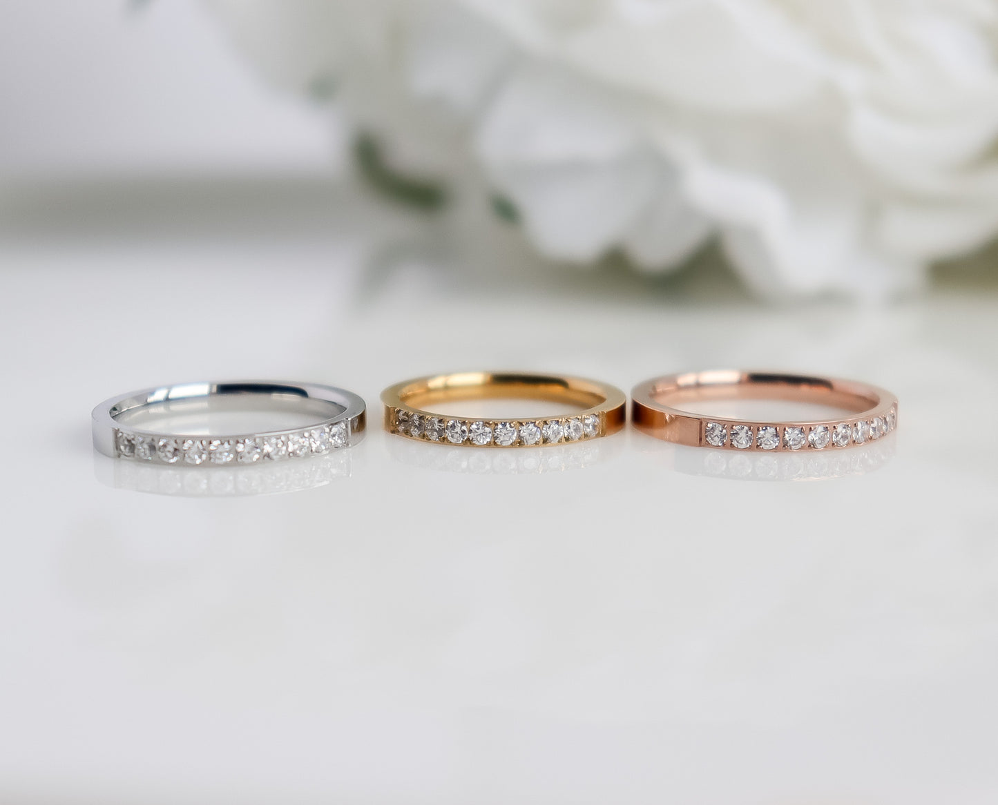 Half Eternity Studded Ring