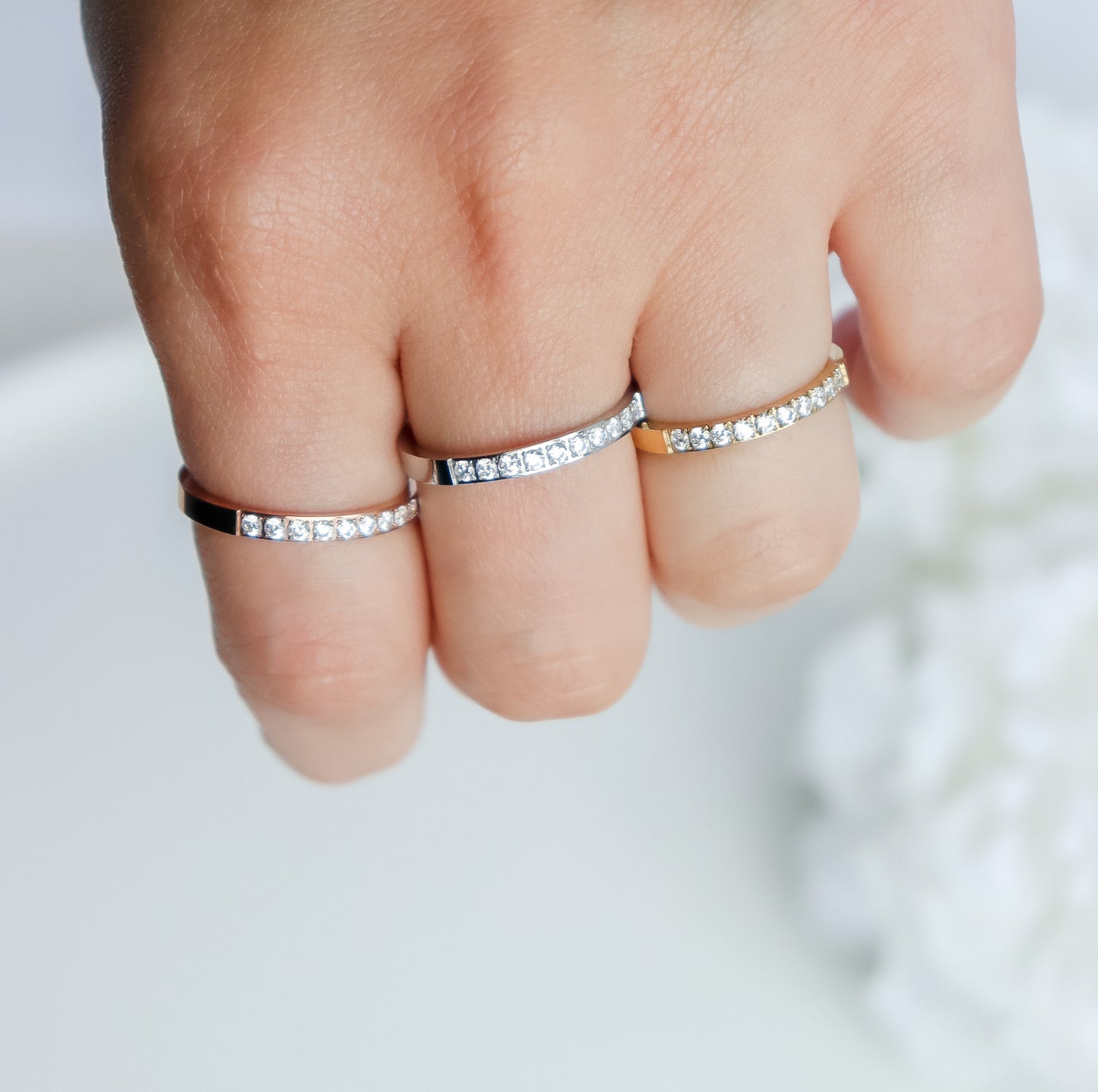 Half Eternity Studded Ring