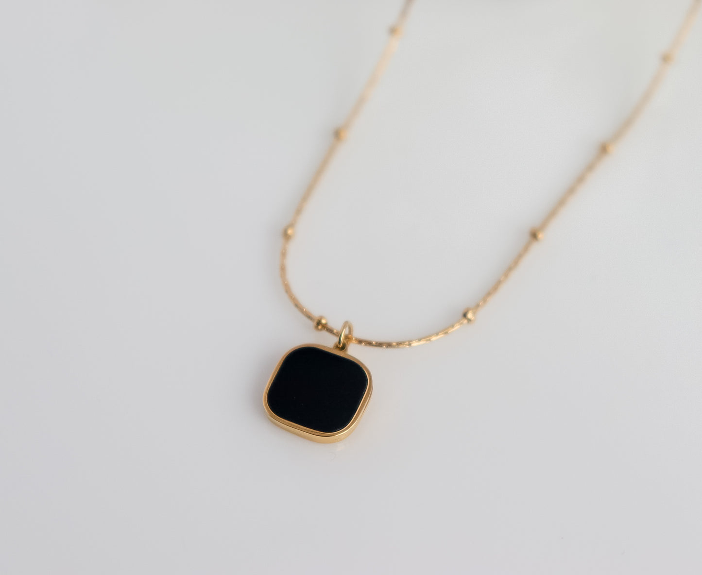 Squircle Onyx Necklace