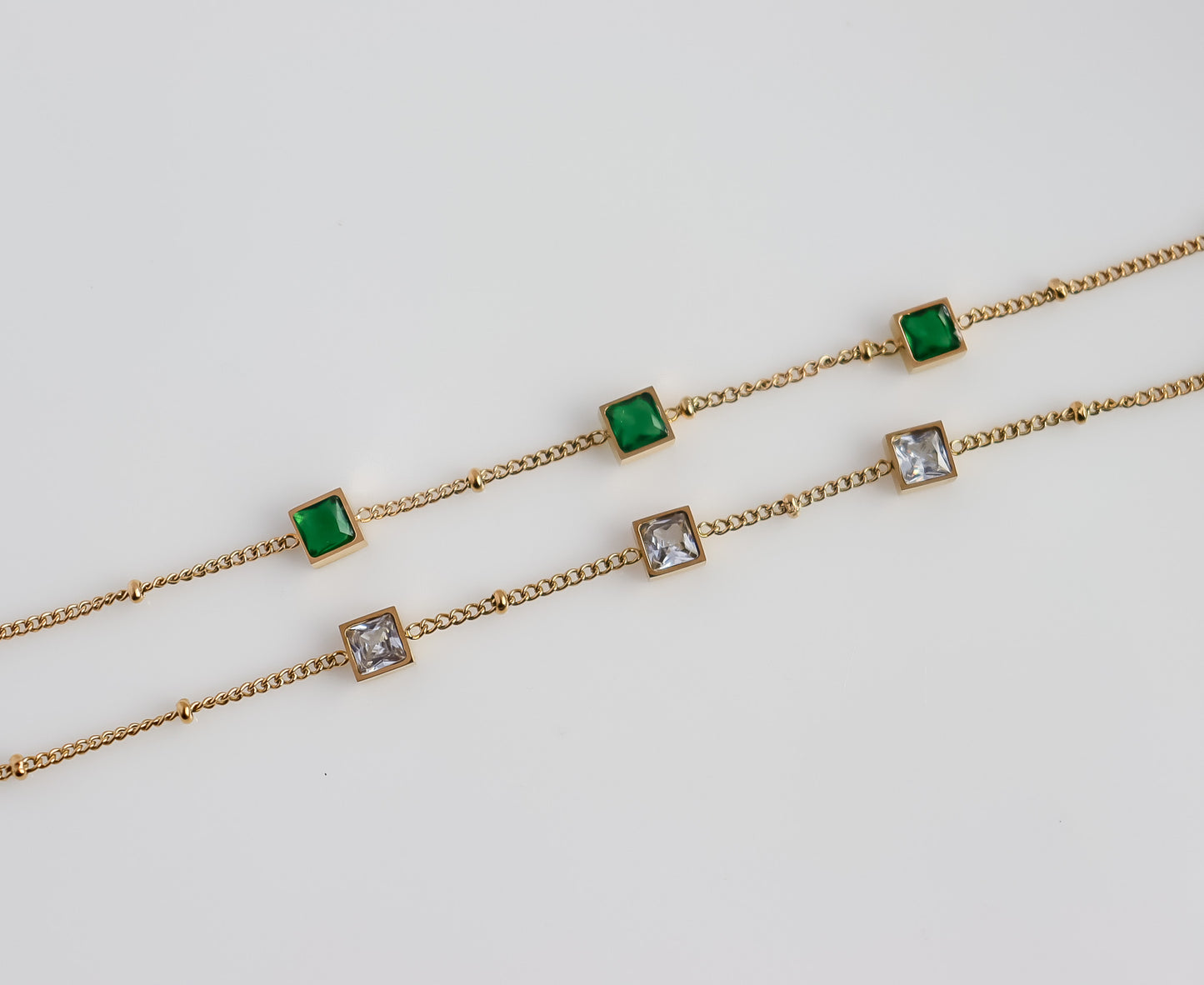 Square Cut Gem Bracelet