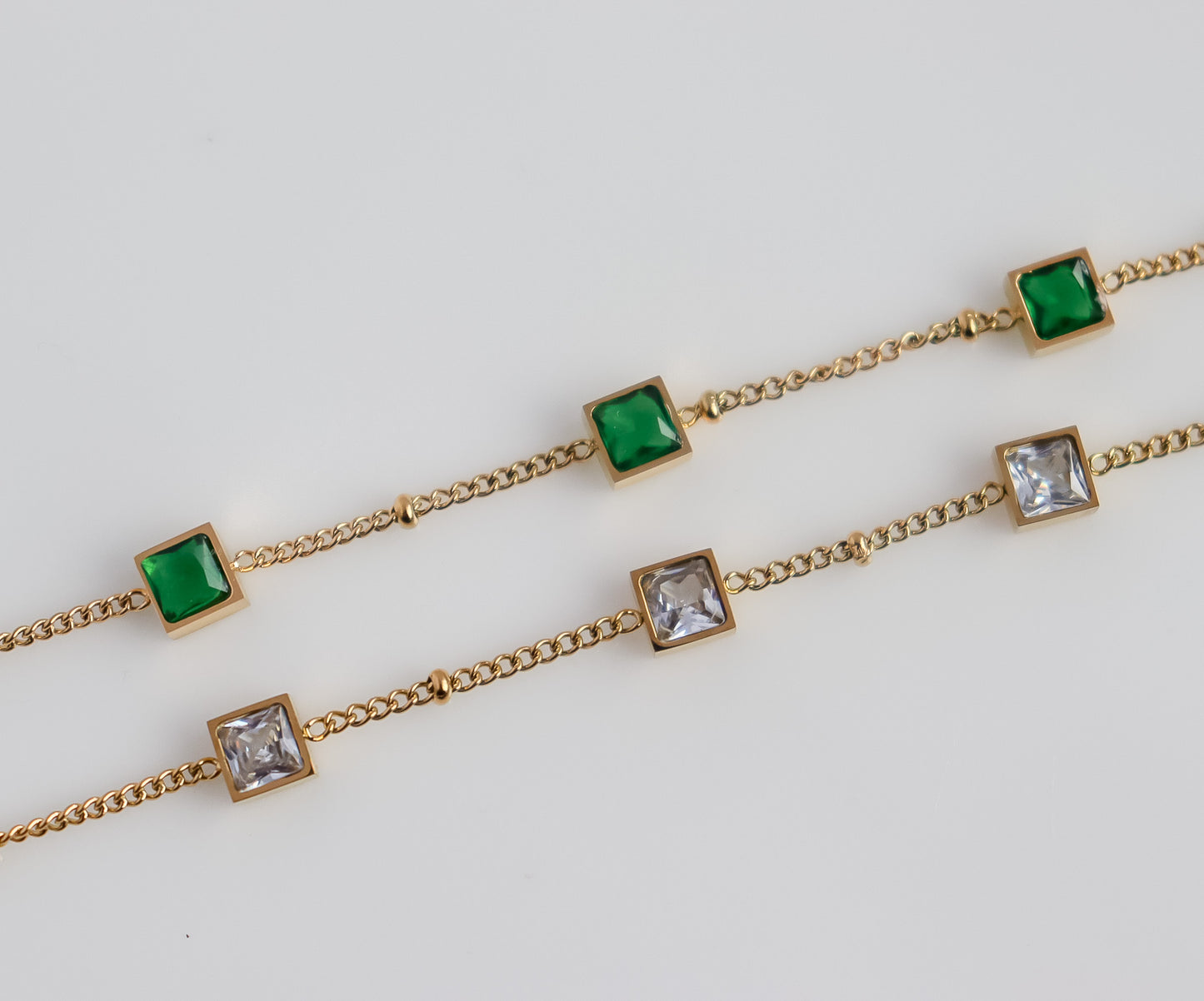 Square Cut Gem Bracelet