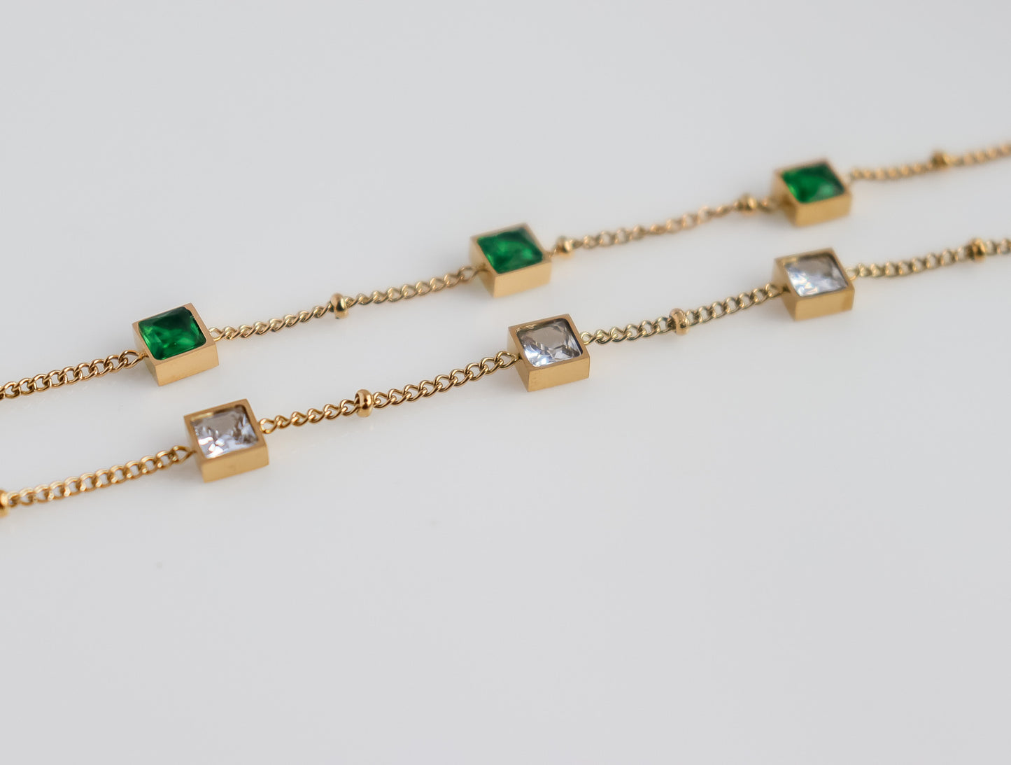 Square Cut Gem Bracelet