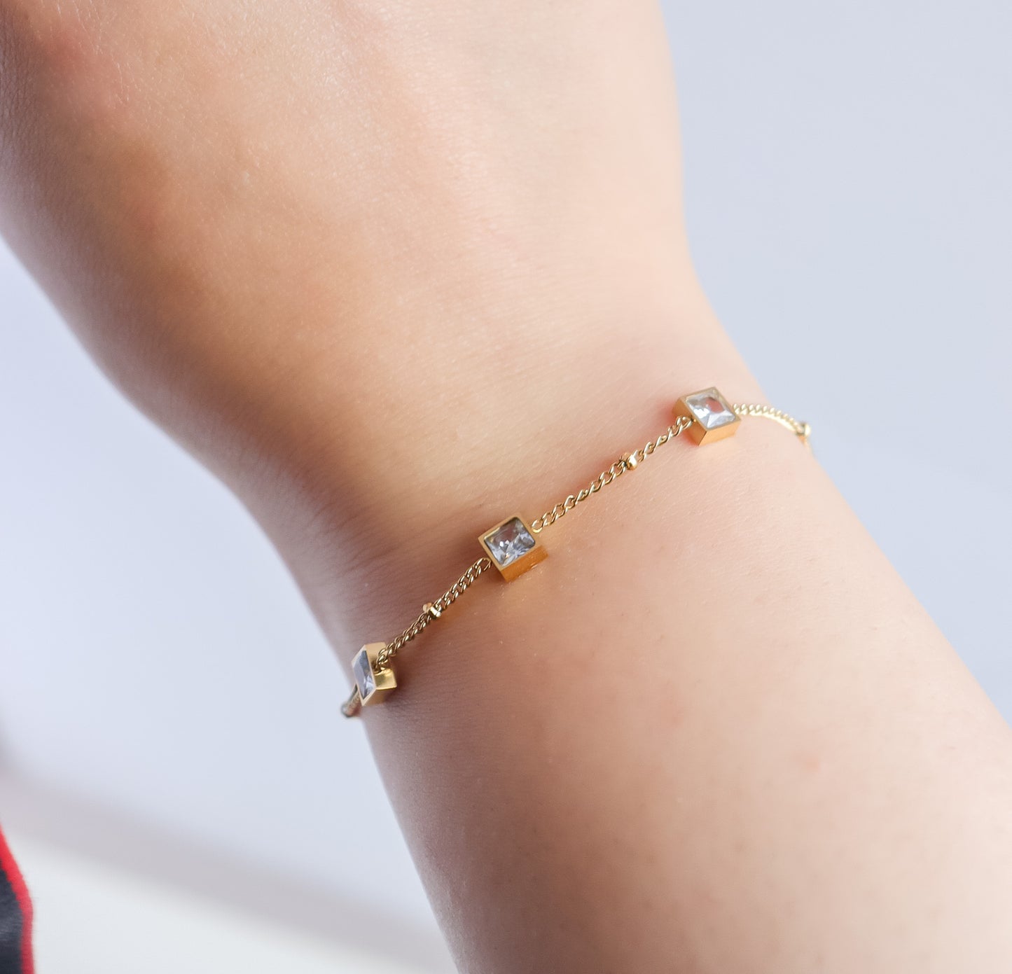 Square Cut Gem Bracelet