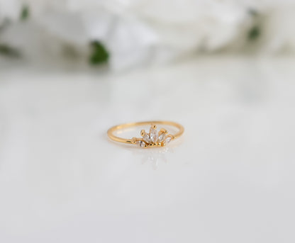 Lotus Zircon Ring