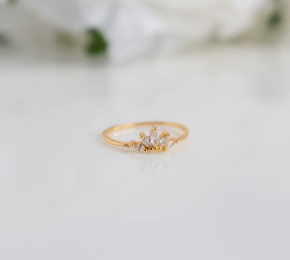 Lotus Zircon Ring