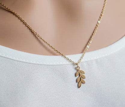 Olive Branch Pendant Necklace