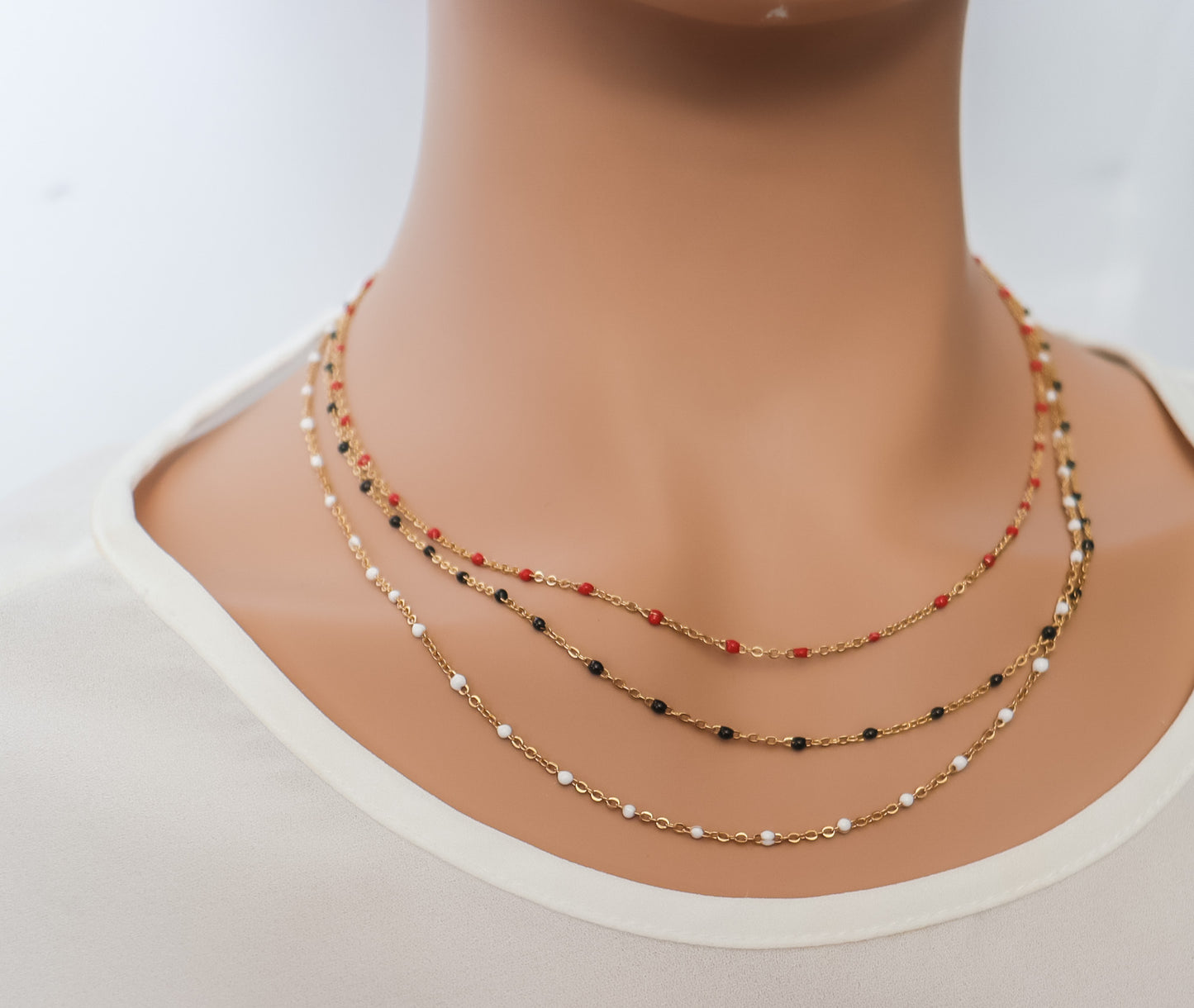 Colored Bead Chain Necklace