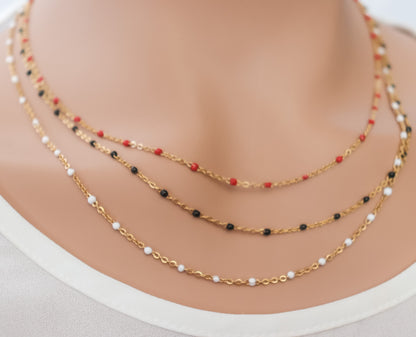 Colored Bead Chain Necklace