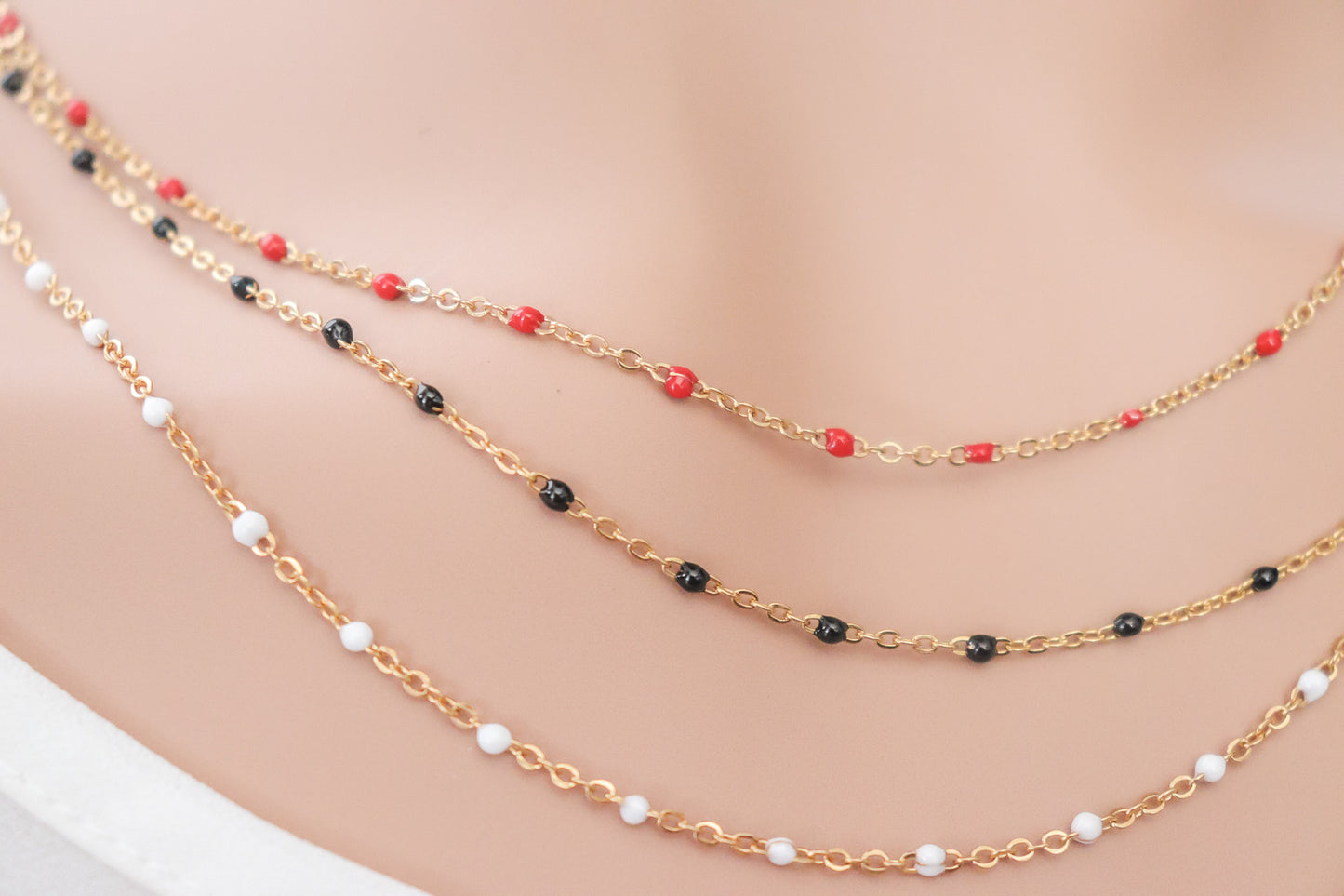 Colored Bead Chain Necklace