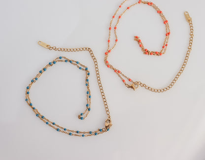 Colored Bead Chain Necklace