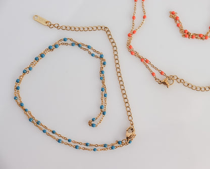 Colored Bead Chain Necklace