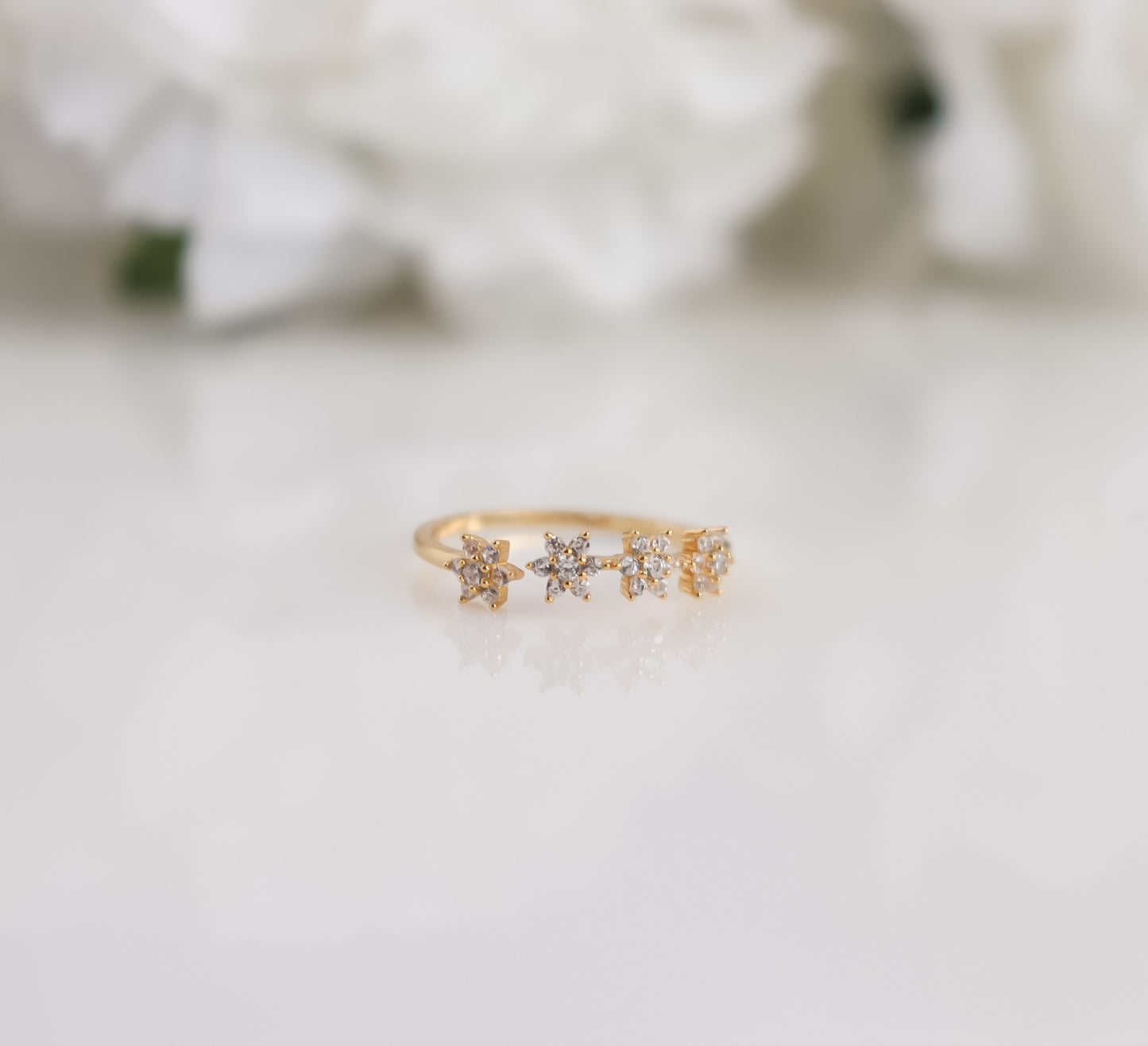 Jasmine Flower Resizable Ring